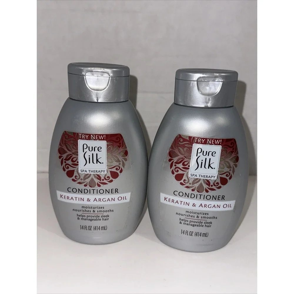 Pure Silk Spa Therapy Keratin & Argan Oil Conditioner 14oz Lot of 2 Bottles